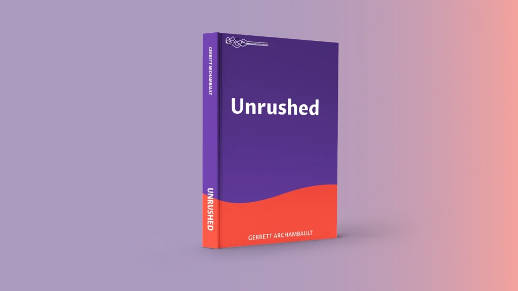 Mockup for Unrushed Book with gradient background